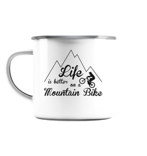 Lade das Bild in den Galerie-Viewer, LIFE IS BETTER ON A MOUNTAIN BIKE - Emaille Tasse - Outdoorherz
