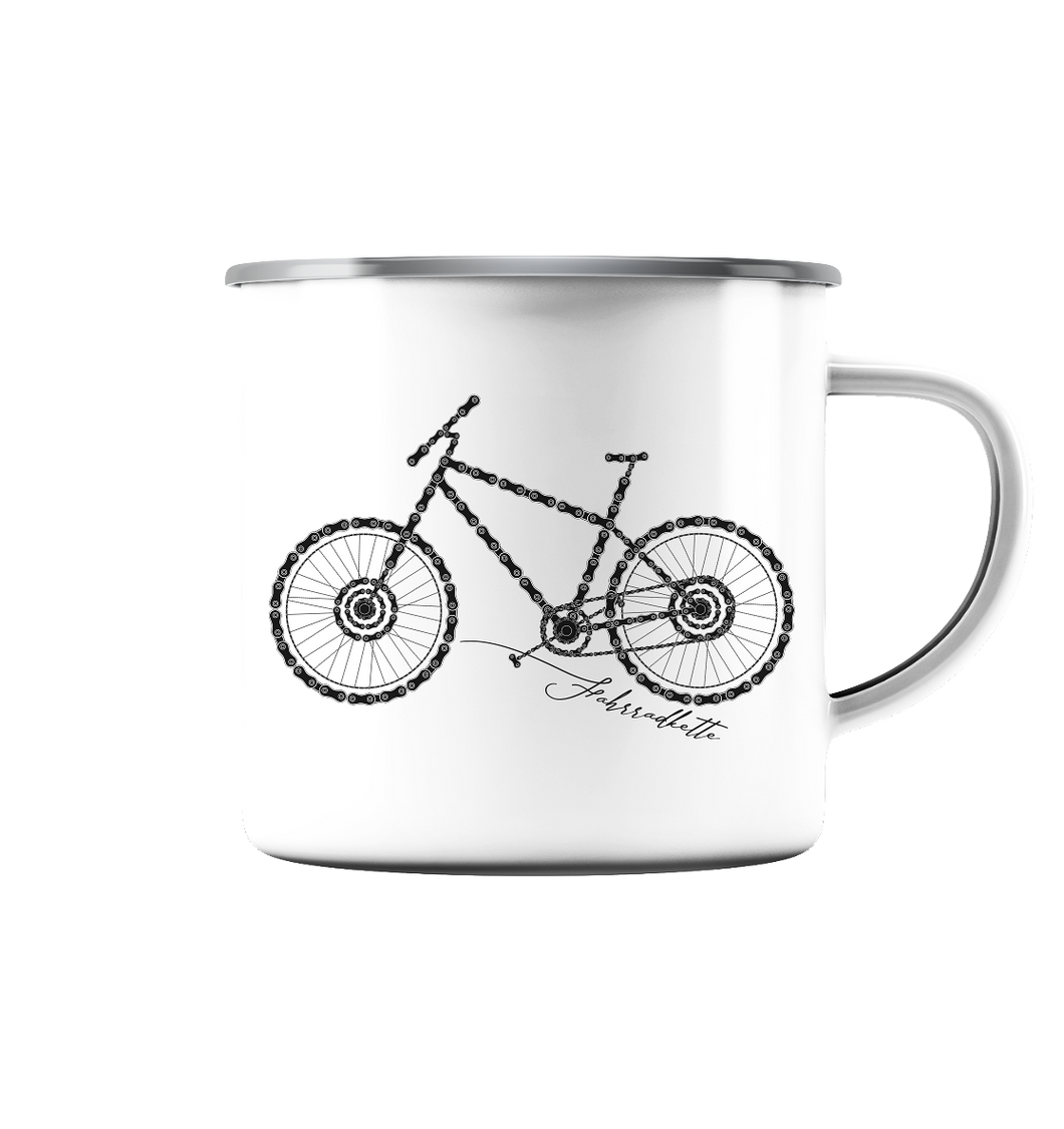 Fahrradkette - Emaille Tasse