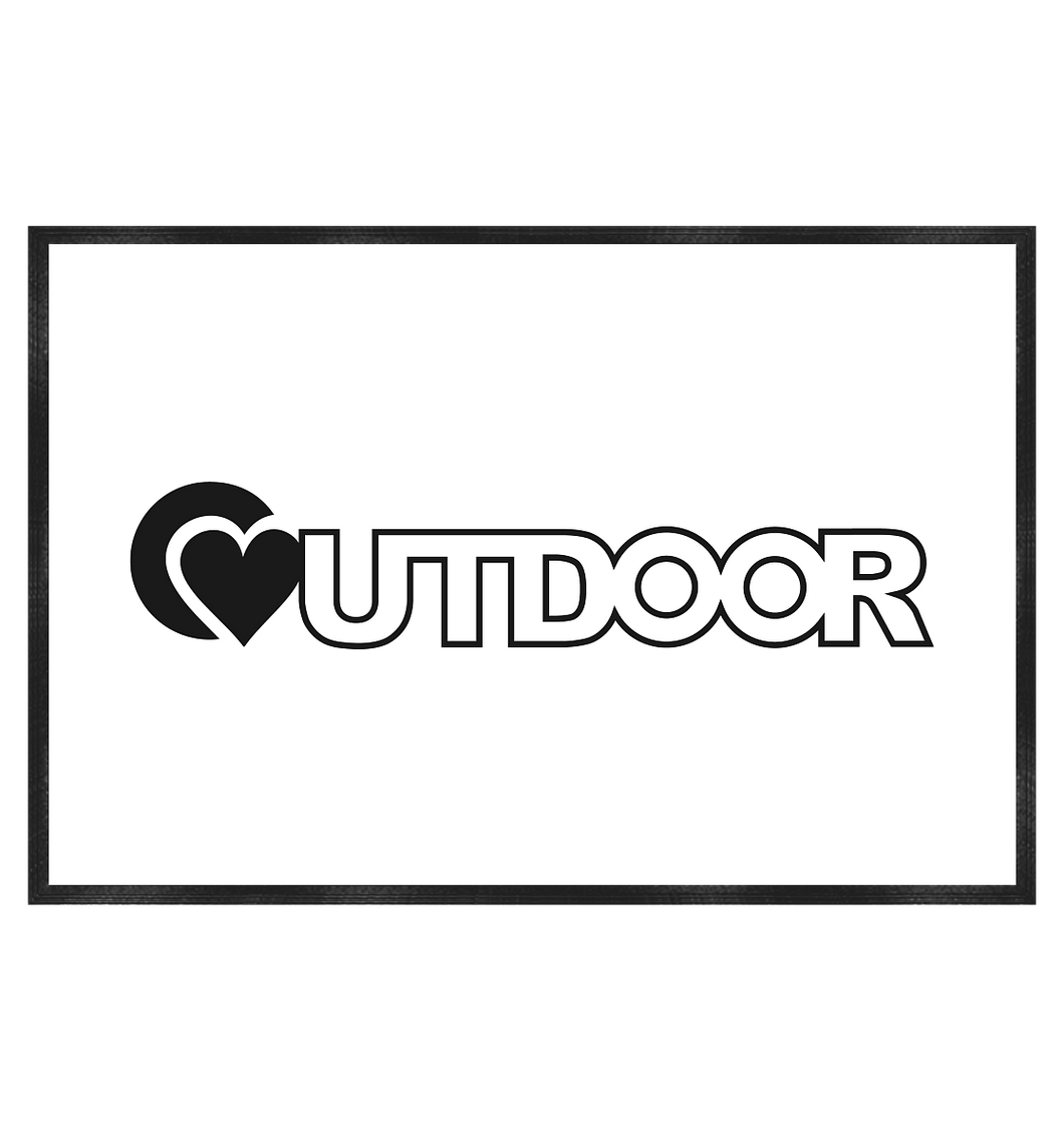 Outdoorherz Logo free - Fußmatte 60x40cm - Outdoorherz