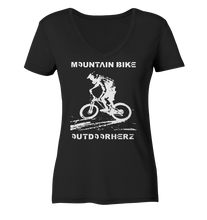 Lade das Bild in den Galerie-Viewer, Mountain Bike  - Ladies Organic V-Neck Shirt
