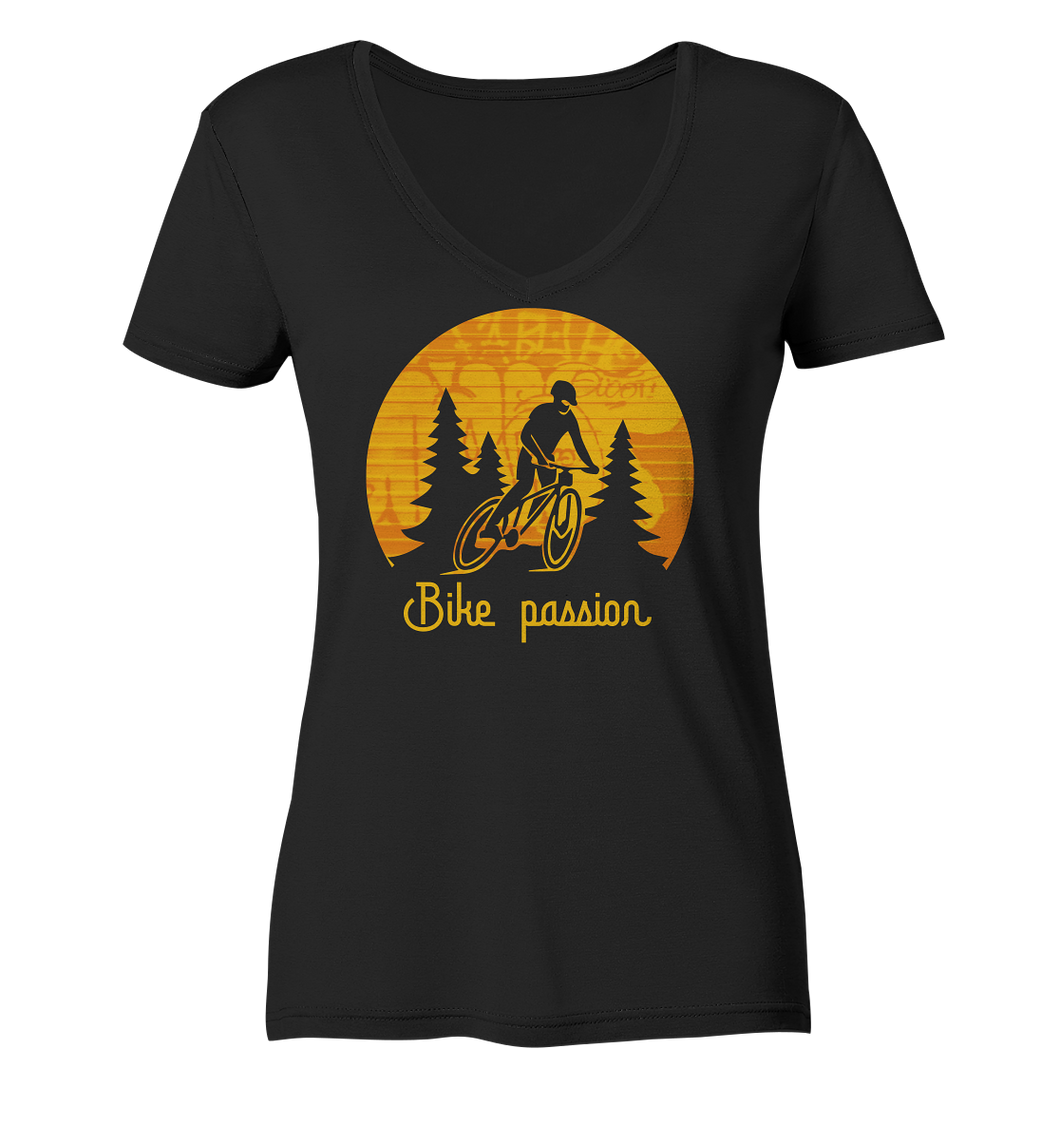 Bike Passion - Ladies Organic V-Neck Shirt - Outdoorherz