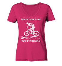 Lade das Bild in den Galerie-Viewer, Mountain Bike  - Ladies Organic V-Neck Shirt
