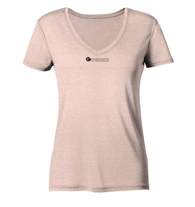 Outdoorherz Logo free - Ladies Organic V-Neck Shirt - Outdoorherz