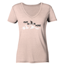 Lade das Bild in den Galerie-Viewer, Outdoorherz Bikerlogo - Ladies Organic V-Neck Shirt
