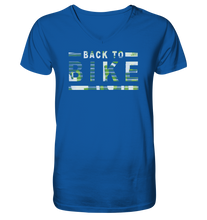 Lade das Bild in den Galerie-Viewer, BACK to BIKE MIX - Mens Organic V-Neck Shirt
