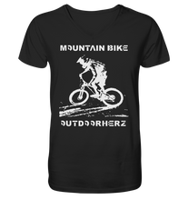 Lade das Bild in den Galerie-Viewer, Mountain Bike  - Mens Organic V-Neck Shirt
